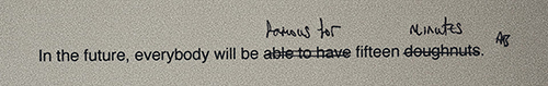 Andy Warhol statement: 'In the future, everybody will be famous for fifteen minutes'.